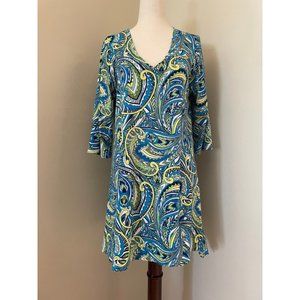 J VALDI Classic Paisley Beach Coverup, Size Small